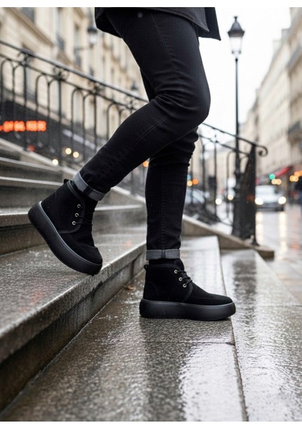 BA0550 Içi Kürklü Bağcıklı Siyah Taban Erkek Tarz Spor Bot fiyatları