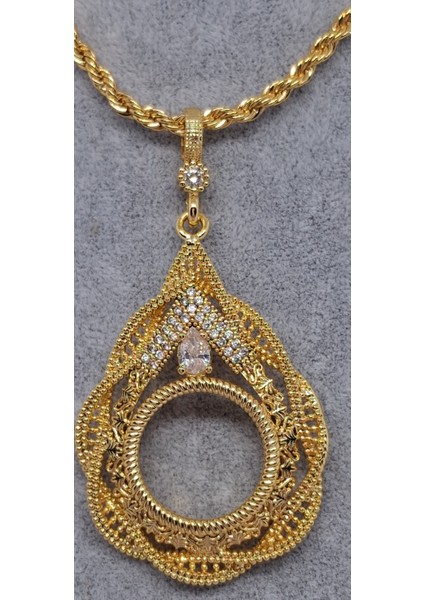 22 Ayar Altın Kaplama Çeyreklik Kolye