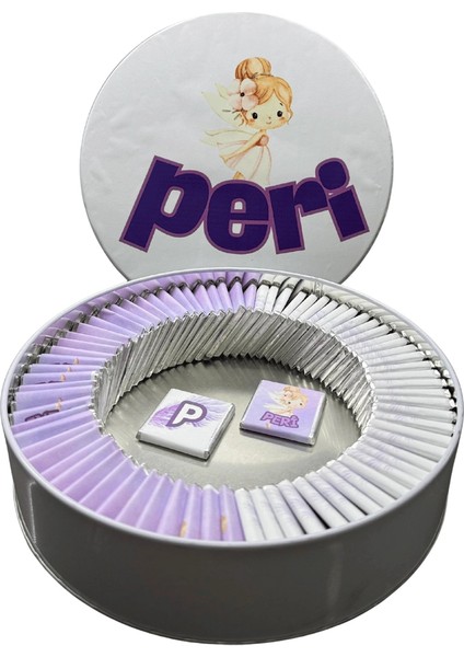 Isme Özel Metal Kutuda Bebek Çikolatası 100 Adet modelleri