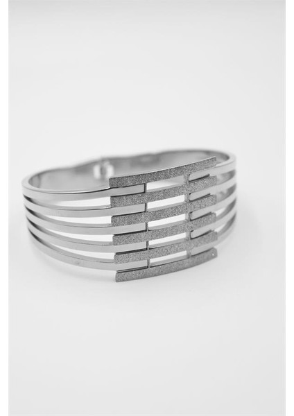 Yaldızlı Kalın Kaburga Bilezik - Gümüş fiyatları