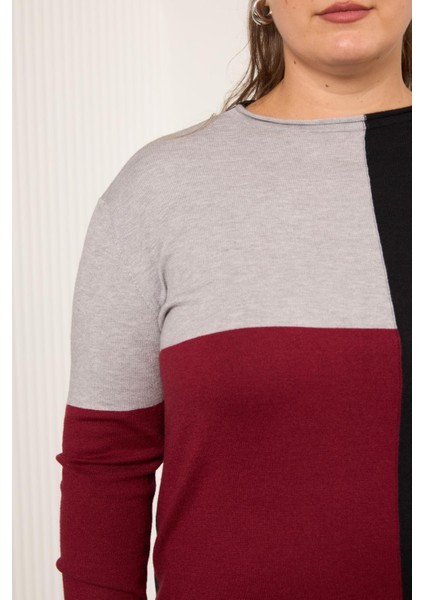 Büyük Beden Garnili Renkli Kazak fiyatları