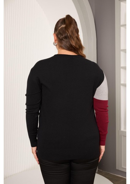 Büyük Beden Garnili Renkli Kazak indirimleri