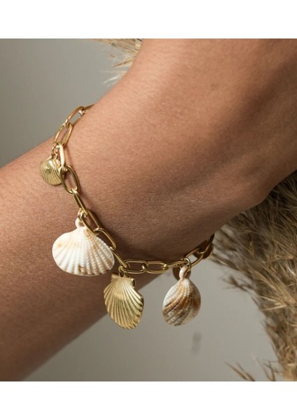 Kadın Istiridye Detaylı Sallantılı Çelik Bileklik fiyatları