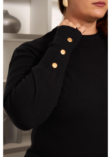 Kol Drop Detaylı Büyük Beden Triko indirimleri