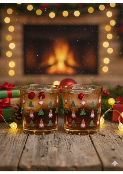 Yılbaşı Temalı 2'li Cam Meşrubat Bardağı modelleri