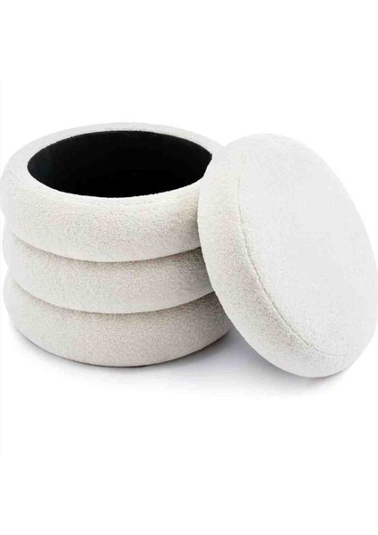 Bukle Puf 4lu Sandıklı , Teddy , Beyaz fiyatları