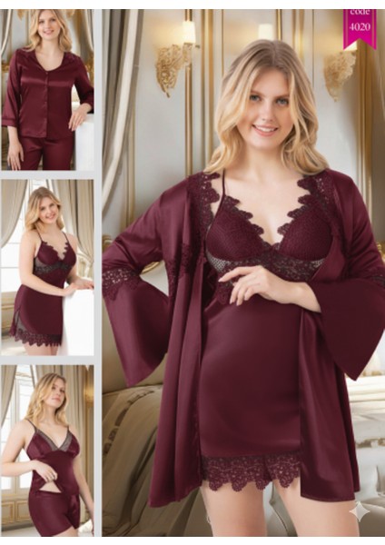 Pierre Paris Ipek Saten 6'lı Kısa Gecelik ve Sabahlık Çeyiz Seti fiyatları