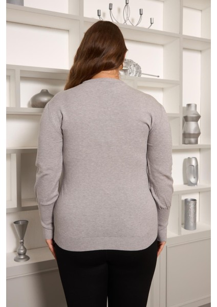 Kol Drop Detaylı Büyük Beden Triko indirimleri