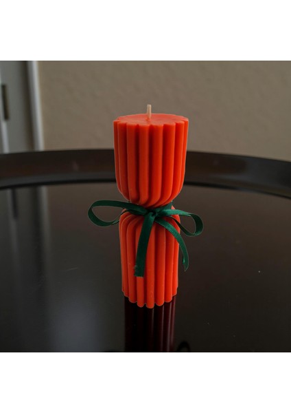 Yılbaşı Kış Konsept Mum Seti – Taş Tozu Tepsi + 5’li El Yapımı Mum & Noel Baba Mumluk