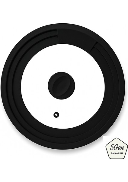 3'ü 1 Arada Kademeli Silikon Cam Kapak – 18, 20 ve 22 cm Tencerelere Uyumlu Çok Amaçlı Tasarım (Siyah & Gri Seçenekli)