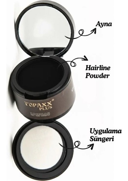 Saç ve Sakal Dolgunlaştırıcı Kellik Kapatıcı Pudra 4gr Siyah indirimleri