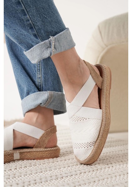 Rosa Kadın Beyaz Espadril Ayakkabı