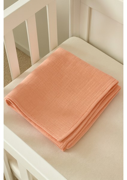 Yavruağzı Rengi 2 Kat %100 Pamuk Müslin Bebek Battaniye (140X120 Cm) fiyatları
