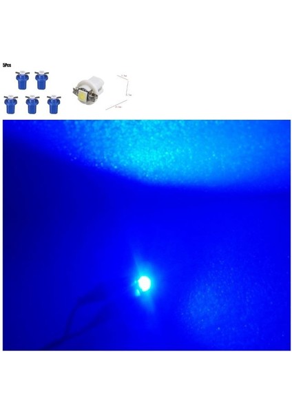 ( 5 x Adet ) 1 Set T5 B8.5d Model LED Duylu Dipsiz Ampul Mavi 1.2W (T5 B8.5d Blue) fiyatları