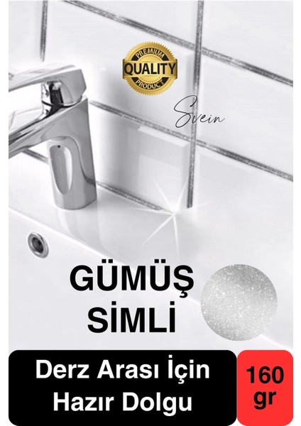 Pratik Gümüş Silver Simli Hazır Derz Fayans Seramik Boşluk Anında Kapatıcı Yer Cephe Yenileyici