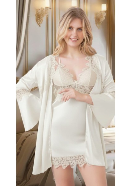 Pierre Paris Ipek Saten 6'lı Kısa Gecelik ve Sabahlık Çeyiz Seti fiyatları