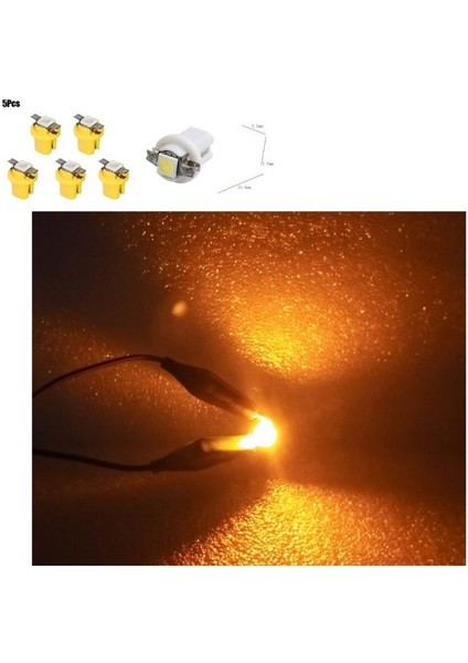 ( 5 x Adet ) 1 Set T5 B8.5d Model LED Duylu Dipsiz Ampul Sarı 1.2W (T5 B8.5d Yellow) fiyatları