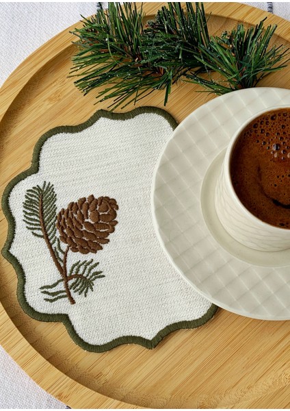 6’lı Nakışlı Sunum Peçetesi,kahve Sunum Peçetesi,kokteyl Pçet