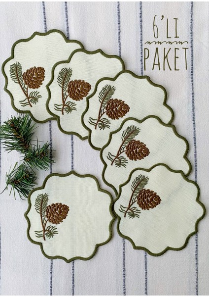 6’lı Nakışlı Sunum Peçetesi,kahve Sunum Peçetesi,kokteyl Pçet fiyatları