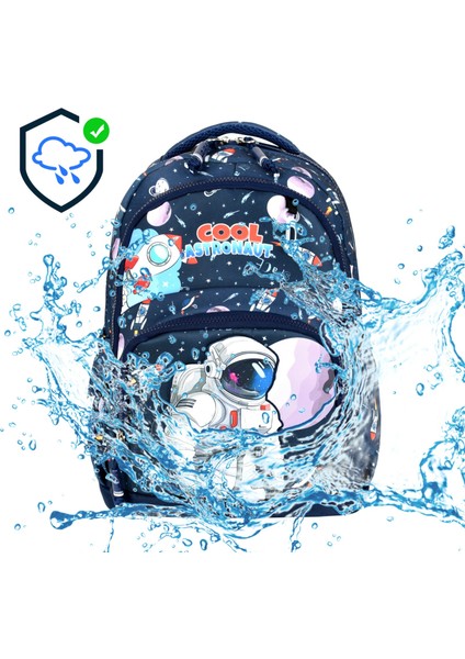 Erkek Çocuk Ultra Lüks Ortopedik Su Geçirmez Kumaş İlkokul Sırt Çantası Termal Beslenme+Kalemlik indirimleri