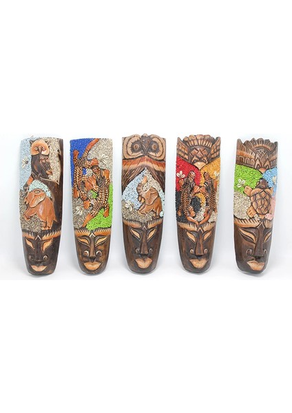 Ahşap Duvara Asmalı Kumlu Mask 30 cm 3galıleo-8