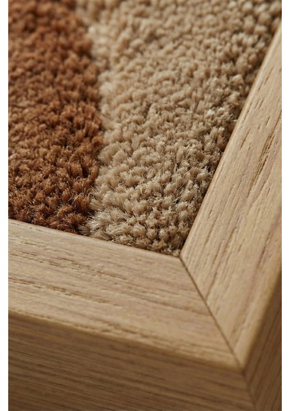 El Yapımı Tufting Tablo | Kedi Ailesi ve Güneş Temalı Cut Pile Duvar Dekoru | Doğal Ahşap Çerçeveli fiyatları