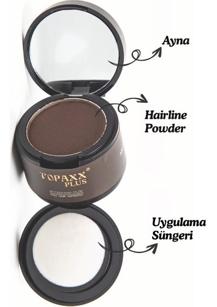 Saç ve Sakal Dolgunlaştırıcı Kellik Kapatıcı Pudra 4gr Koyu Kahverengi modelleri