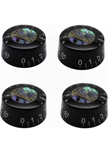 4’lü Siyah Akrilik Gitar Knob Seti – Les Paul & Bas Gitar Uyumlu Volume/tone Kontrolleri