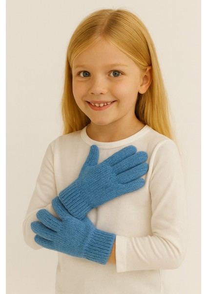 Düz Renk Kız Çocuk Eldiven
