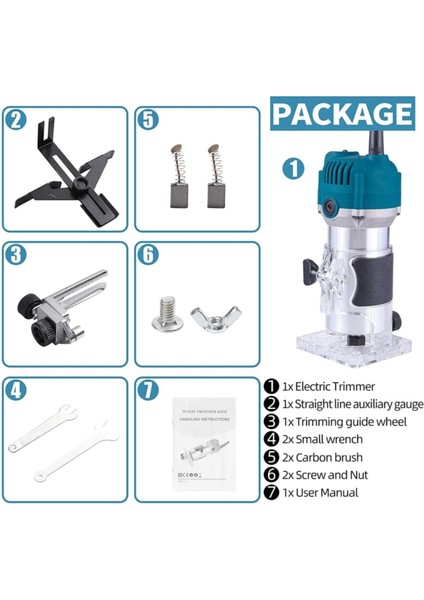 3000W 6 Kademe Devir Ayarlı El Tipi Freze Makinesi + Yedek Kömür fiyatları