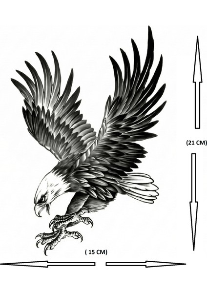 Kartal Geçici Dövme Şablonu Büyük Boy fırsatları