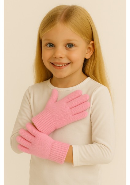 Düz Renk Kız Çocuk Eldiven