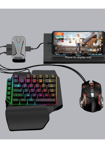 5in1 Mobil Oyun Kiti Bluetooth 5.3 Mini Rgb Klavye Mouse Dönüştürücü Seti modelleri