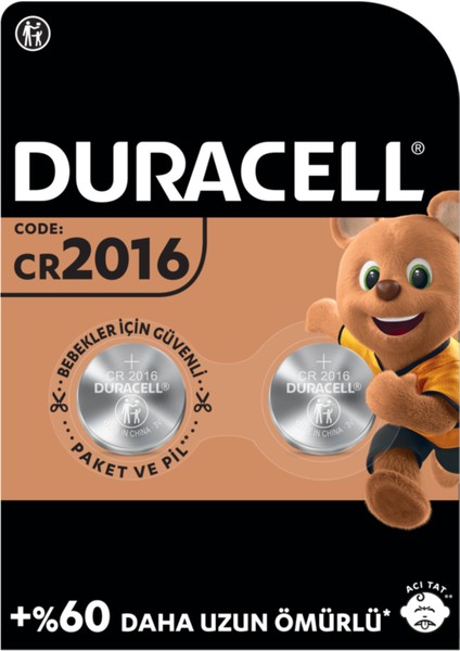 Özel 2016 Lityum Düğme Pil 3V (CR2016) 2 Li Paket 3 Adet