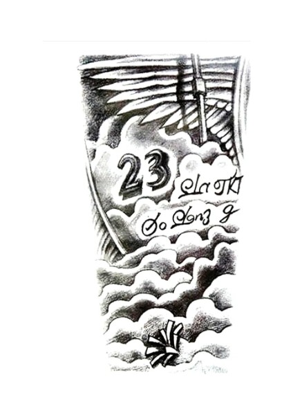 Bulutlar Melek Kanatları Geçici Dövme Şablonu Büyük Boy modelleri