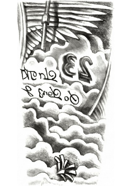 Bulutlar Melek Kanatları Geçici Dövme Şablonu Büyük Boy fırsatları