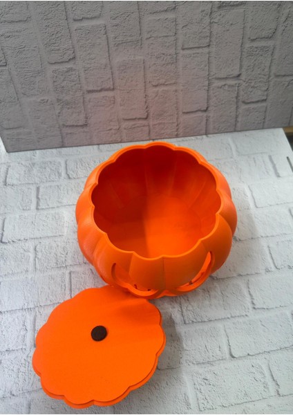 Kapaklı Balkabağı Dekor Kutusu 21×15 cm Halloween Temalı Saklama modelleri