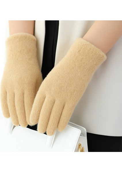 Sakallı Düz Renk Kadın Eldiven