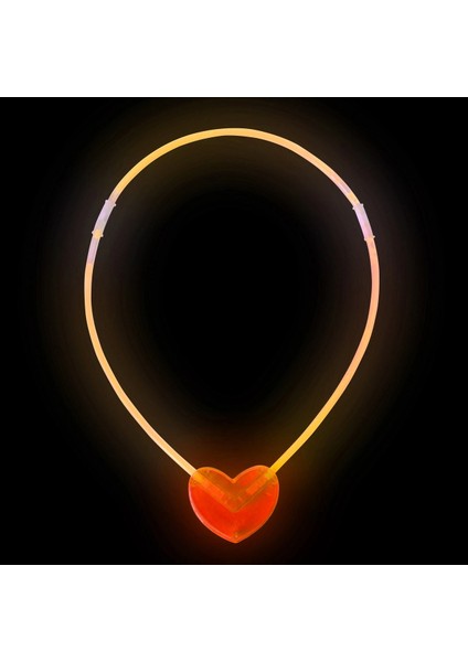 Karanlıkta Yanan Glow Kalp Şekilli Kolye 6 Renk 6 Adet modelleri