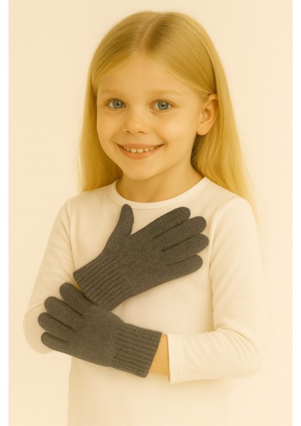 Düz Renk Kız Çocuk Eldiven