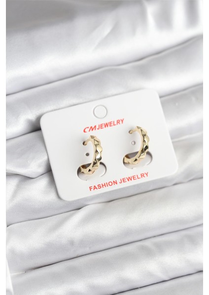 14K Gold Renk Kaplama cm Kadın Küpe - Lisinya