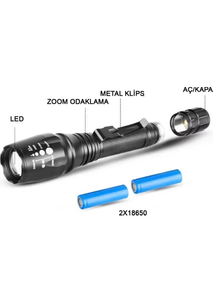 Profesyonel Tx6 Şarjlı Zoomlu El Feneri WT-241 fiyatları
