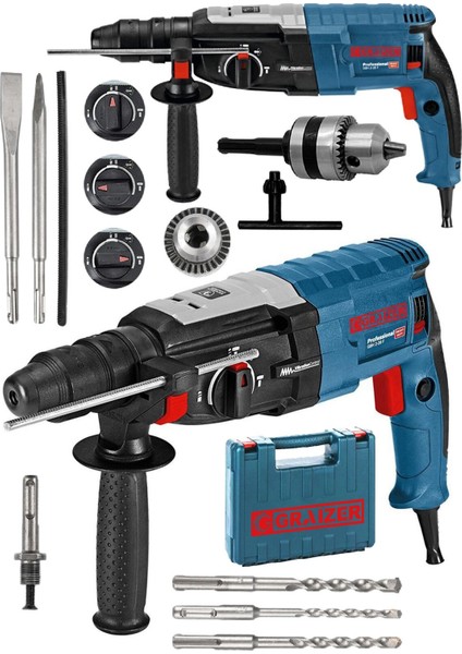 3000W Kırıcı Delici Sjs Metal Dişli Şanzuman ve 5 Uç Gri