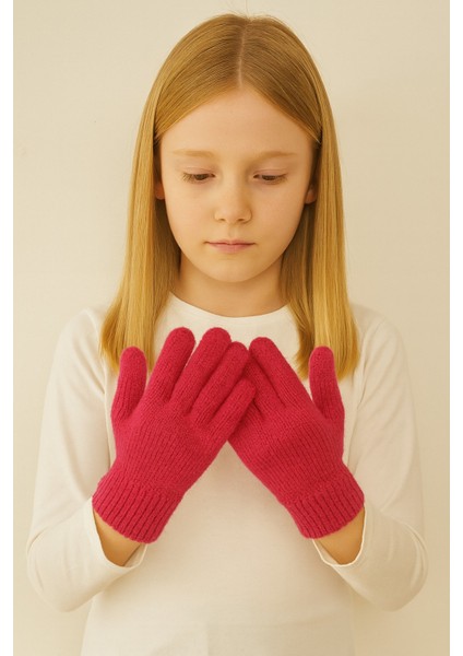 Tek Renk Kız Çocuk Eldiven