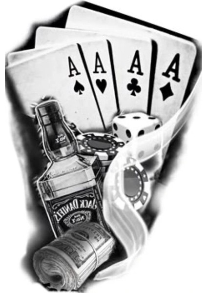 Iskambil Dolar Zar Geçici Dövme Şablonu Büyük Boy fırsatları