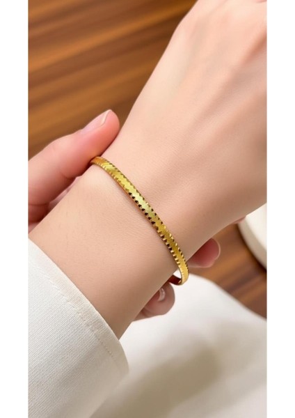 12 gr (Gram) Kalemli Trabzon Desen Çöp Bilezik 22 Ayar Altın Yatırımlık Işçiliksiz