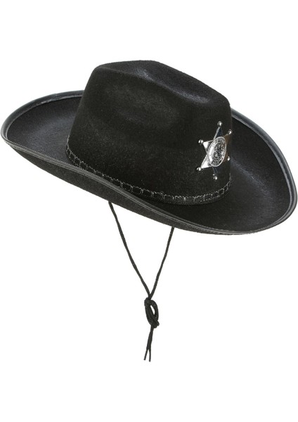 Çocuk Kovboy Şapkası Sheriff Şapkası Siyah Renk fiyatları