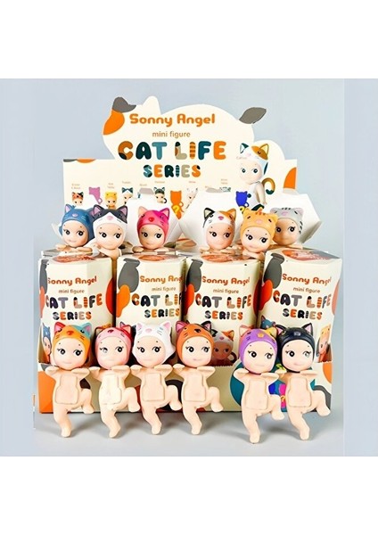 Sonny Angel Cat Life Serisi Mini Figür Serisi Telefon Tablet Süs Figür