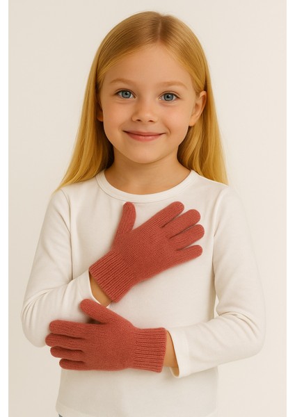 Düz Renk Kız Çocuk Eldiven
