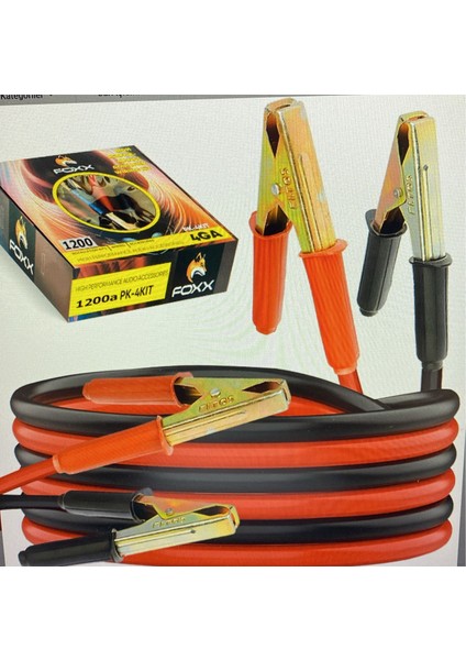 Akü Takviye Kablosu 1200 Amper 2.3mt 620TEL Power Foxx 1200.A